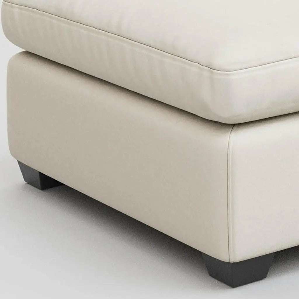 32" Beige and Black Velvet Footstool Homeroots Living Room