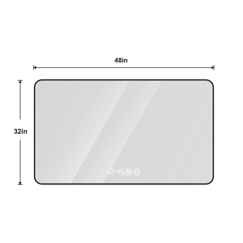 32" Black Aluminum Lighted Framed Bathroom Vanity Mirror Homeroots Bed & Bath