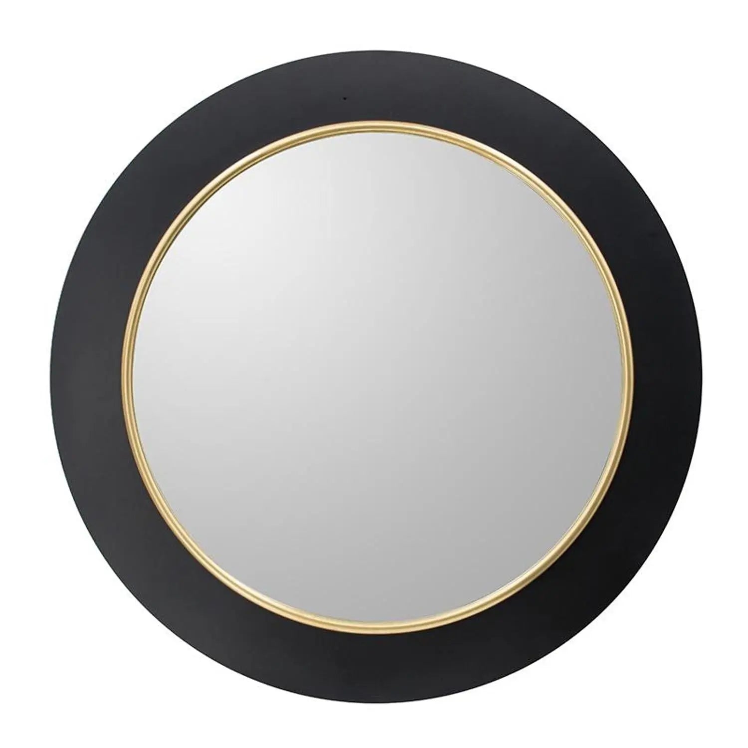 32" Black And Gold Lighted Round Metal Framed Accent Mirror Homeroots Bed & Bath