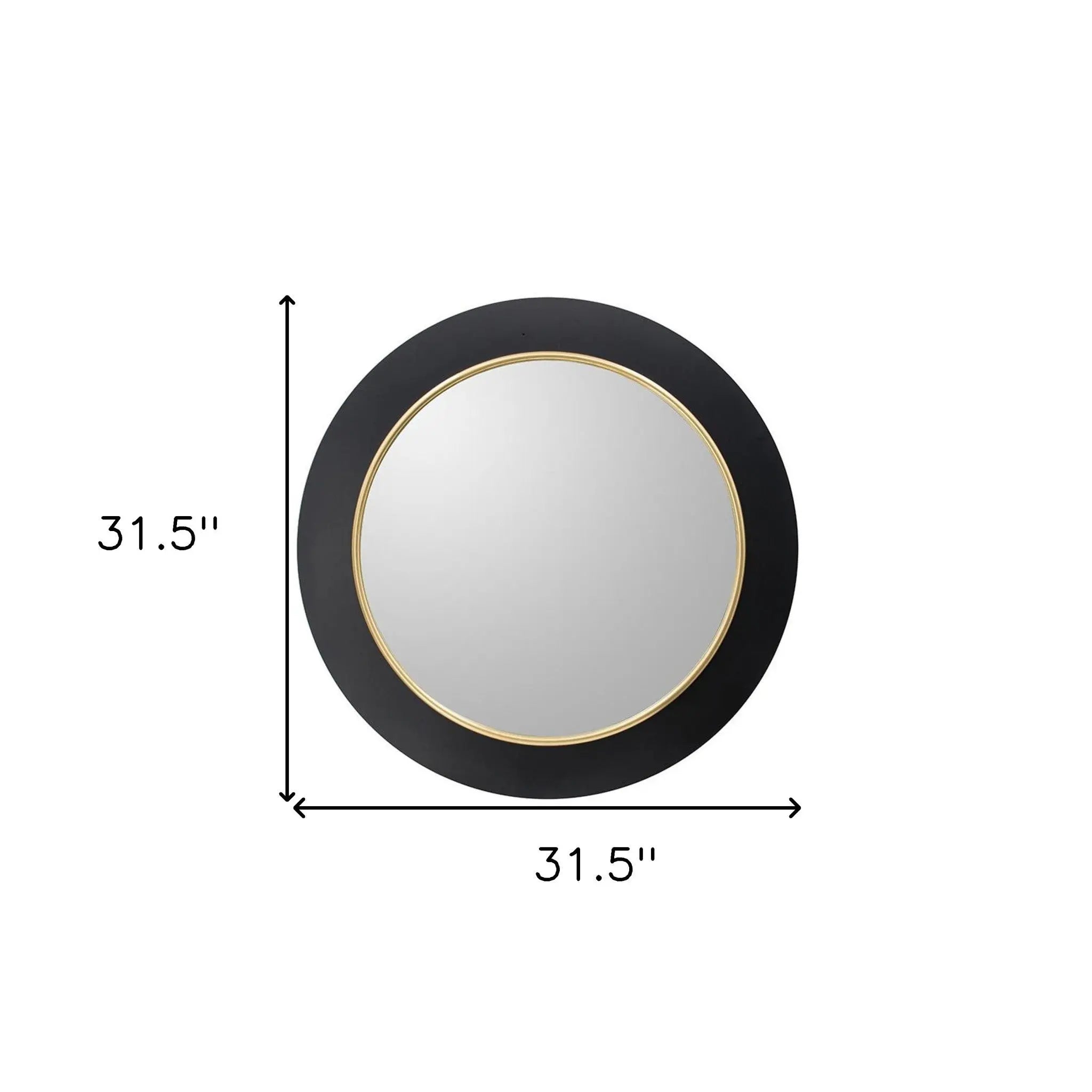 32" Black And Gold Lighted Round Metal Framed Accent Mirror Homeroots Bed & Bath