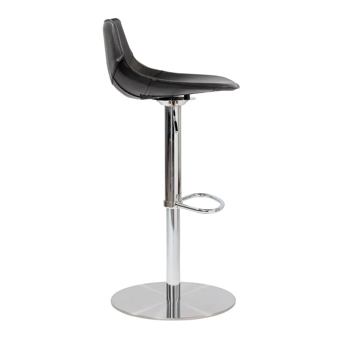 32" Black And Silver Steel Swivel Low Back Bar Height Bar Chair Homeroots Living Room
