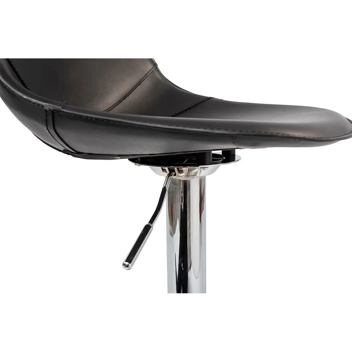 32" Black And Silver Steel Swivel Low Back Bar Height Bar Chair Homeroots Living Room