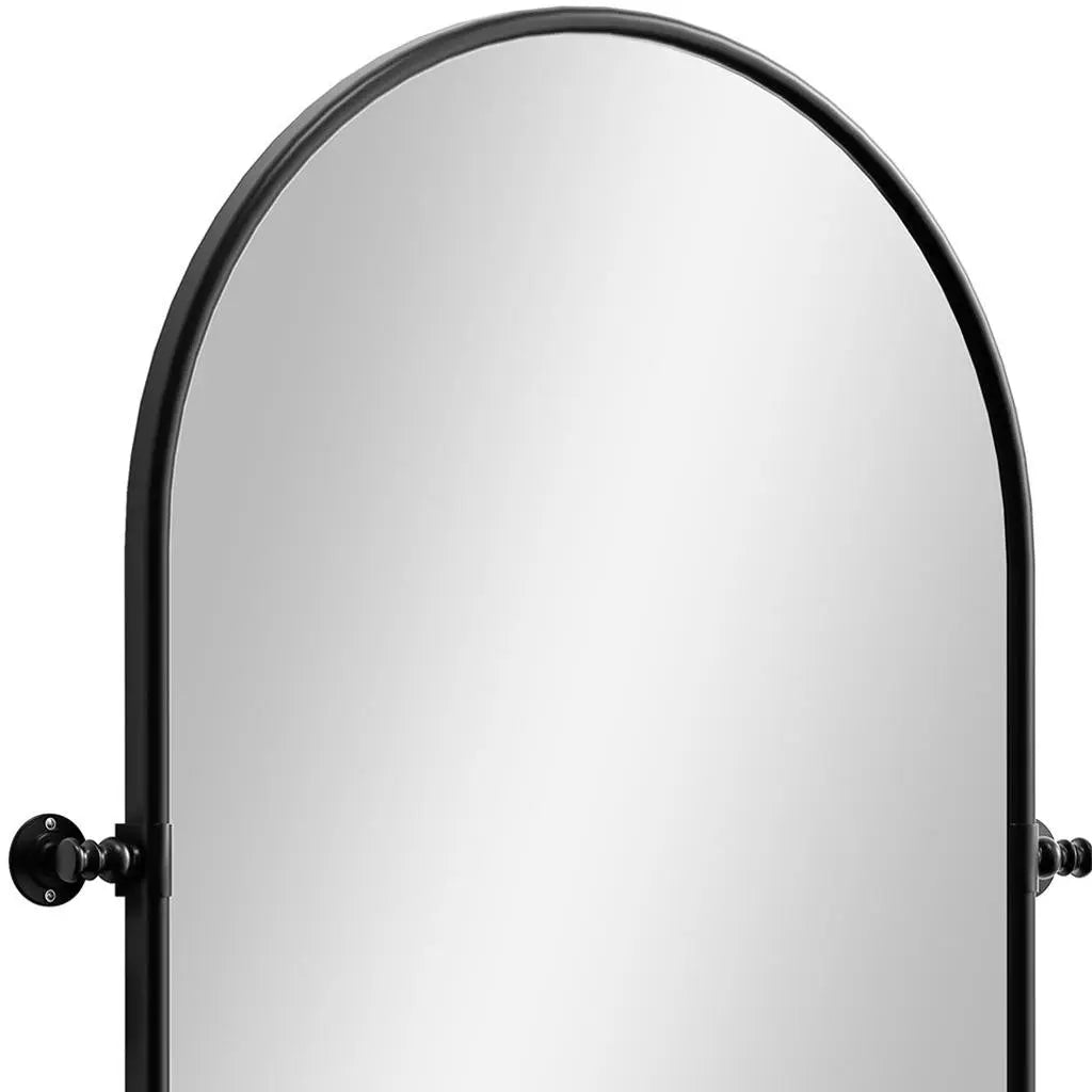 32" Black Arch Metal Swivel Framed Accent Mirror Homeroots Bed & Bath