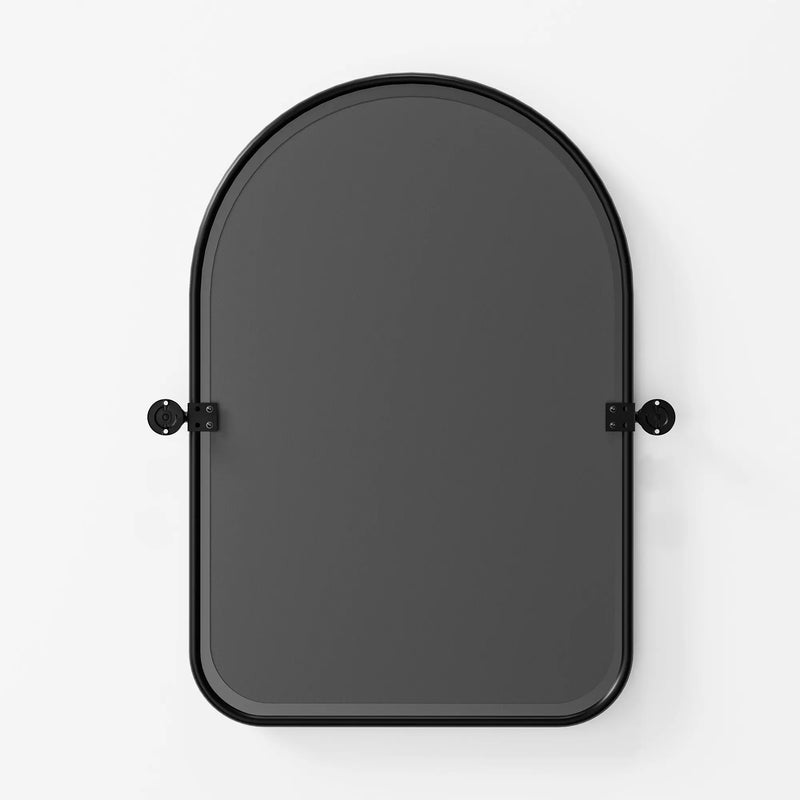 32" Black Arch Metal Swivel Framed Accent Mirror Homeroots Bed & Bath