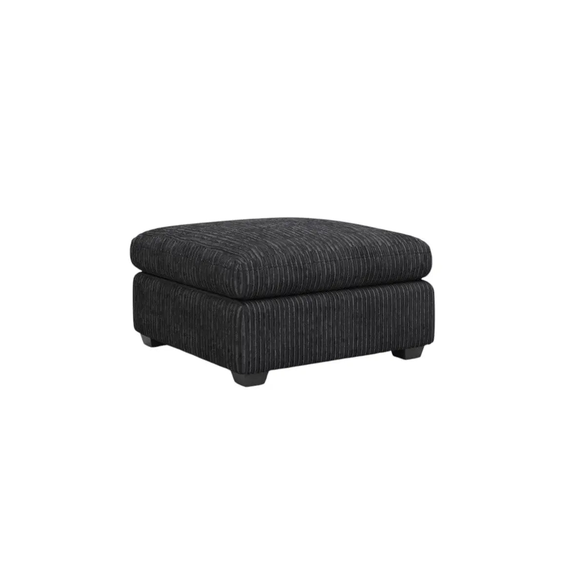 32" Black Corduroy Footstool Homeroots Living Room