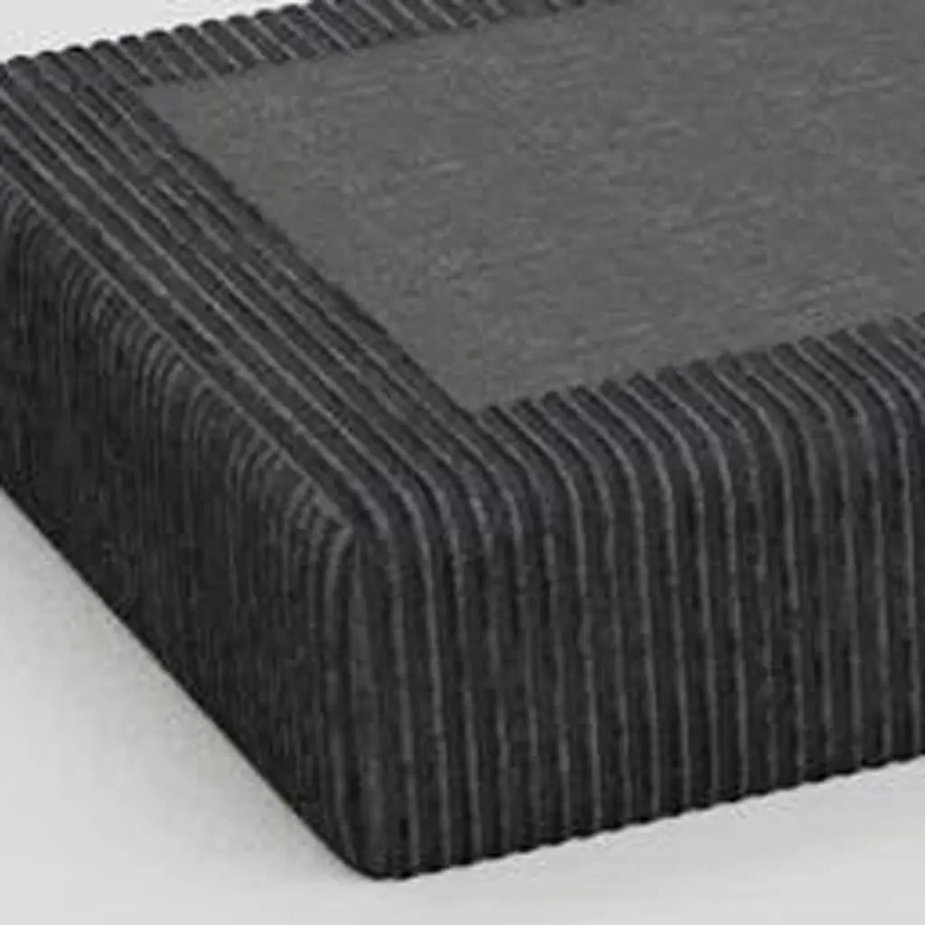 32" Black Corduroy Footstool Homeroots Living Room