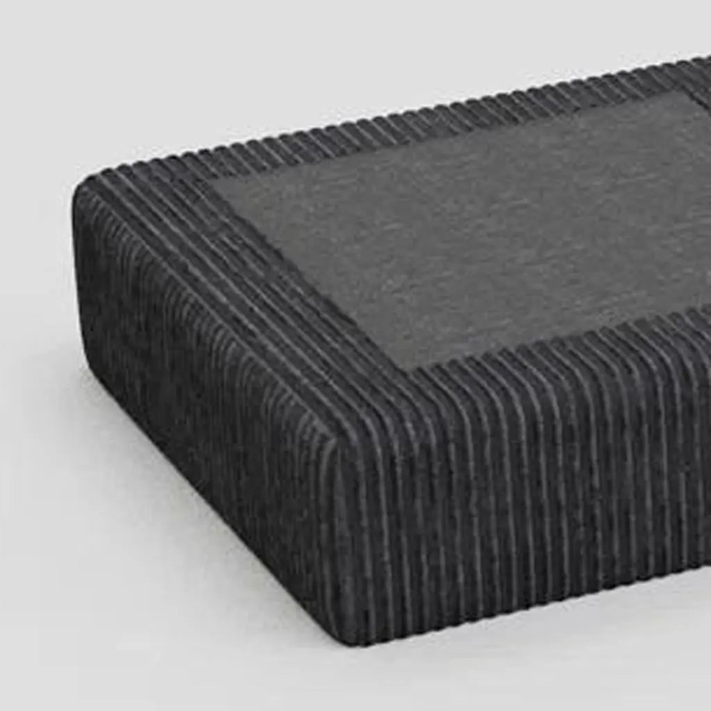 32" Black Corduroy Footstool Homeroots Living Room