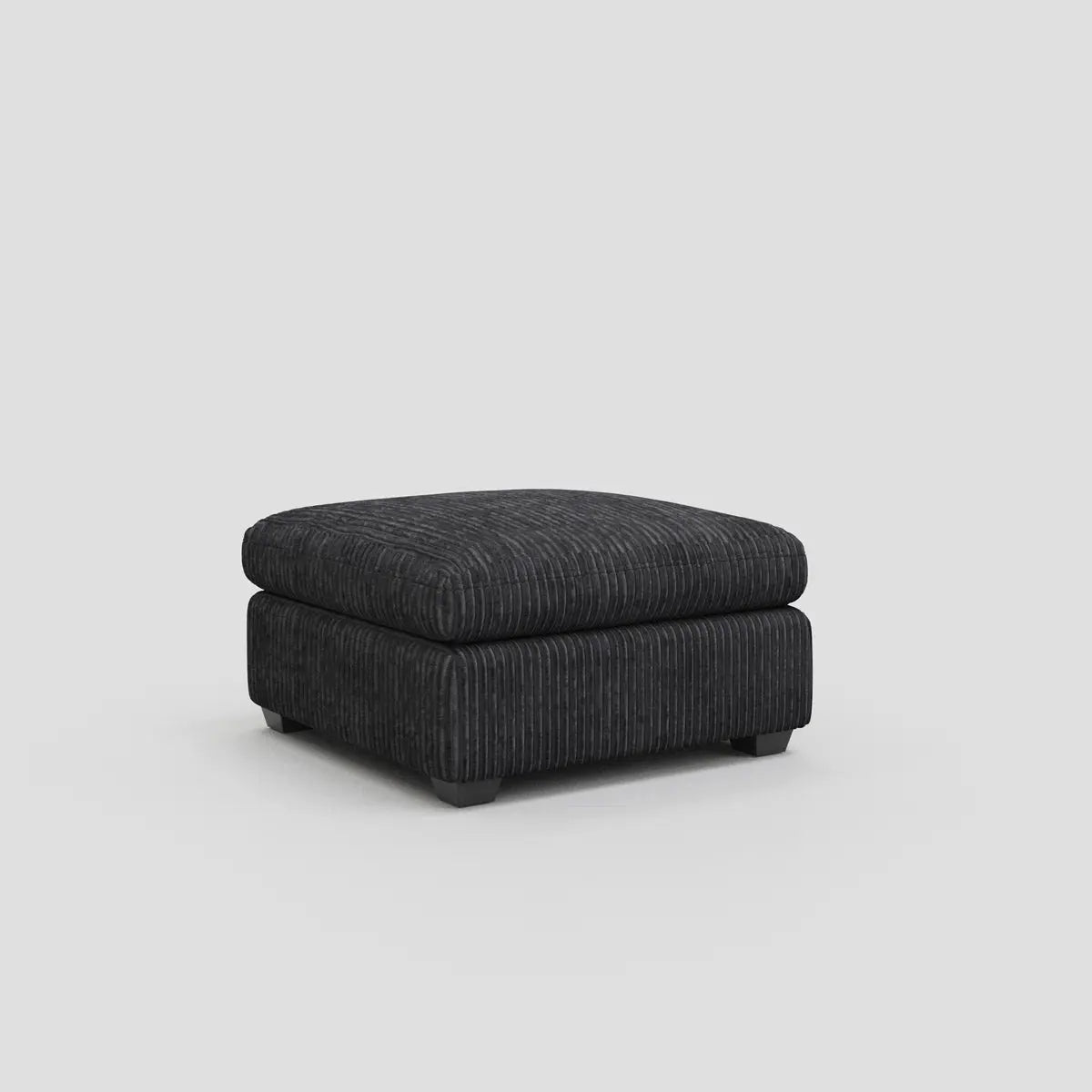 32" Black Corduroy Footstool Homeroots Living Room