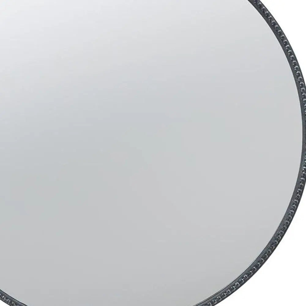 32" Black Crowned Top Iron Framed Accent Mirror Homeroots Bed & Bath
