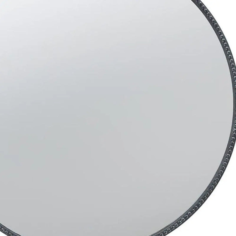 32" Black Crowned Top Iron Framed Accent Mirror Homeroots Bed & Bath