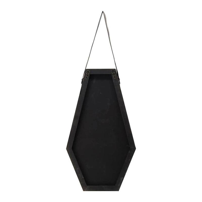 32" Black Hexagon Wood Framed Accent Mirror Homeroots Bed & Bath