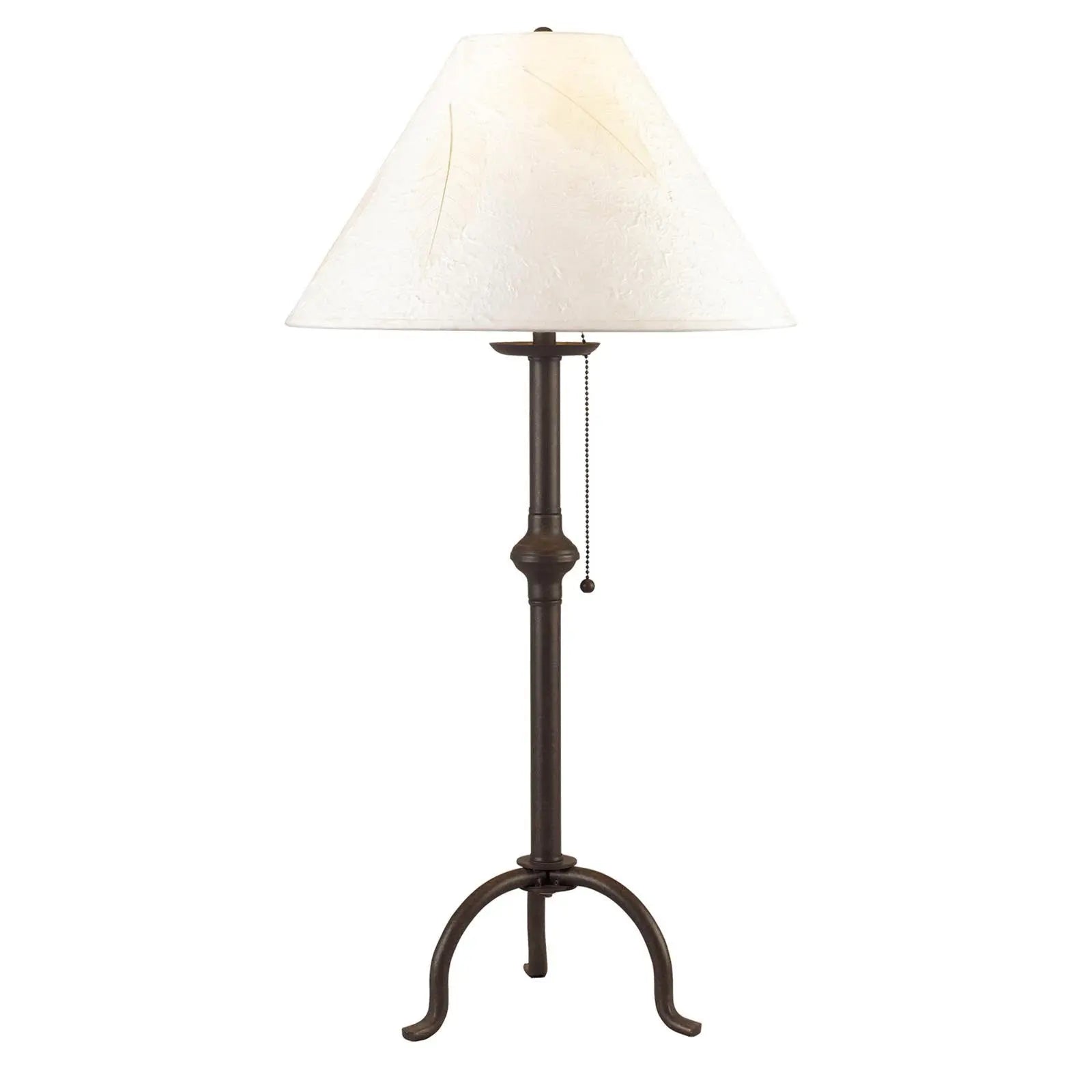 32" Black Metal Table Lamp With Off White Empire Shade Homeroots Lighting