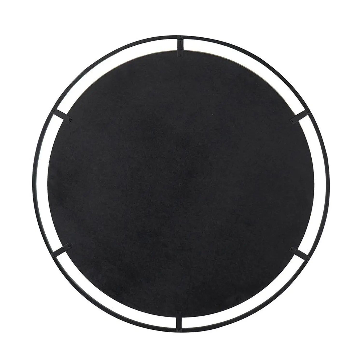32" Black Round Iron Framed Accent Mirror Homeroots Bed & Bath