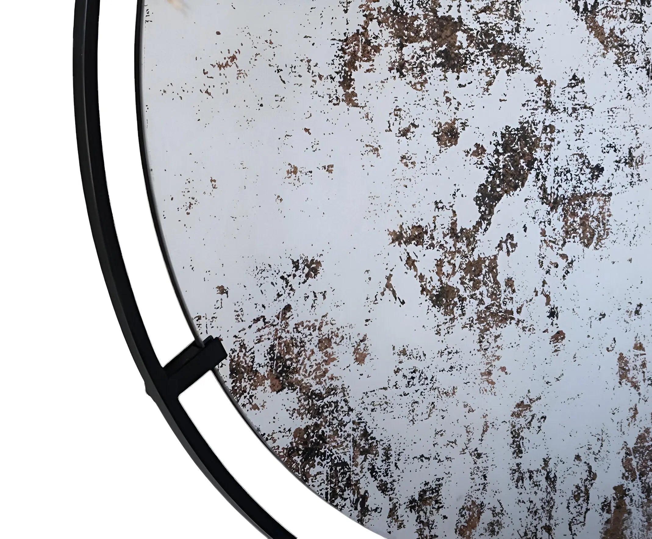 32" Black Round Iron Framed Accent Mirror Homeroots Bed & Bath