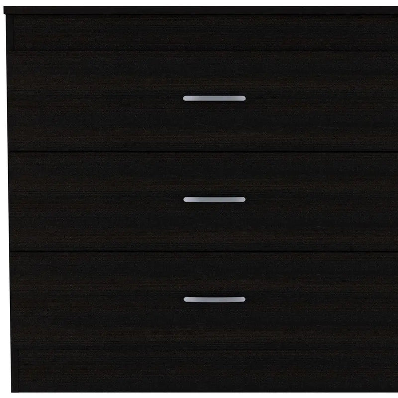 32" Black Three Drawer Dresser Homeroots Bed & Bath