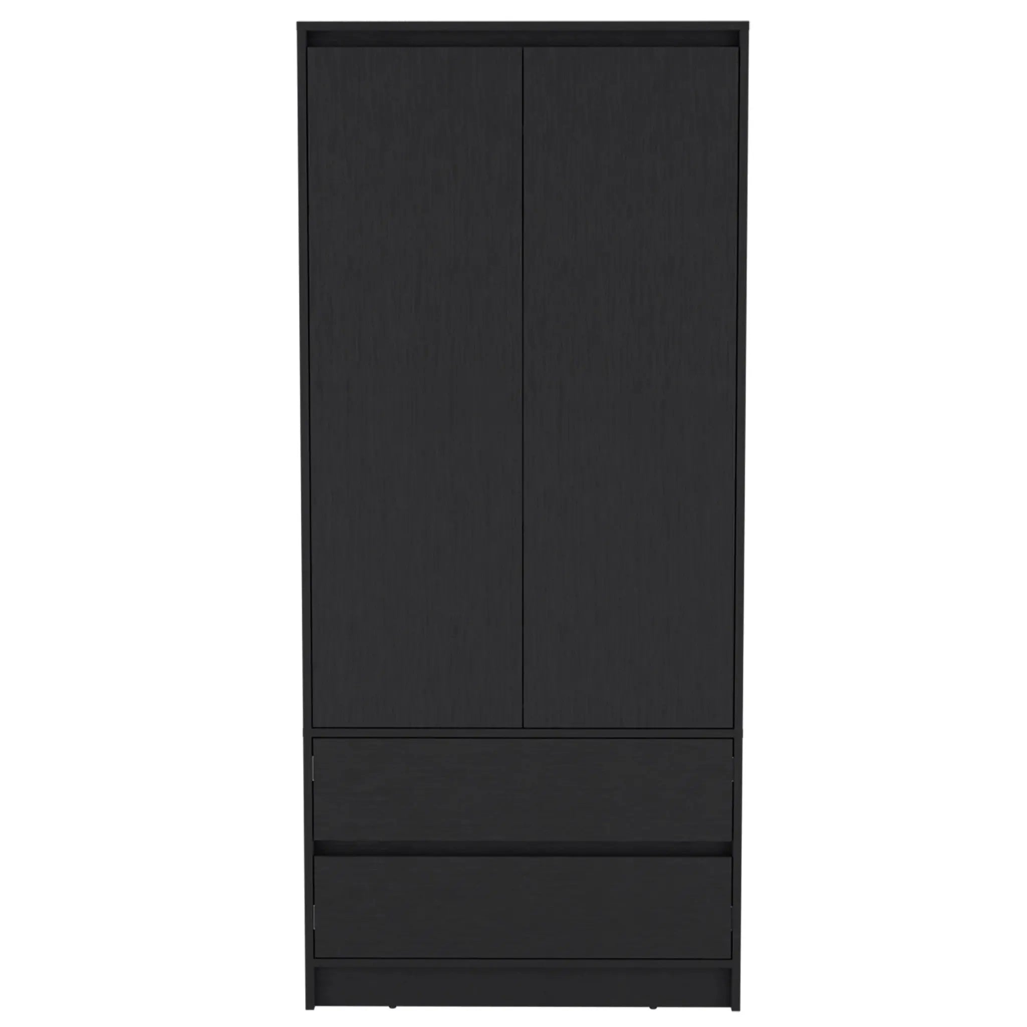 32" Black Two Drawer Combo Dresser Homeroots Bed & Bath