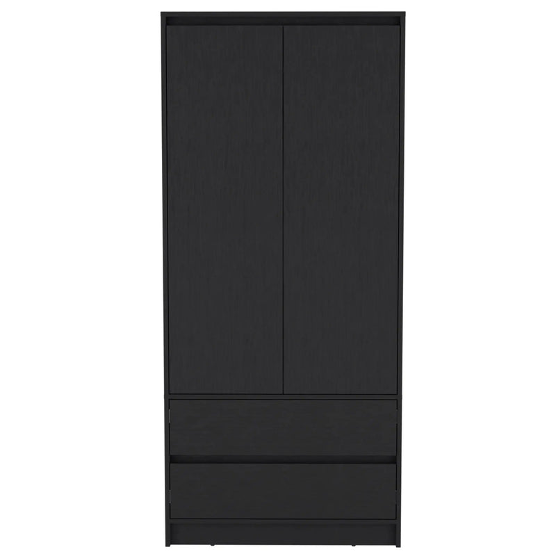 32" Black Two Drawer Combo Dresser Homeroots Bed & Bath