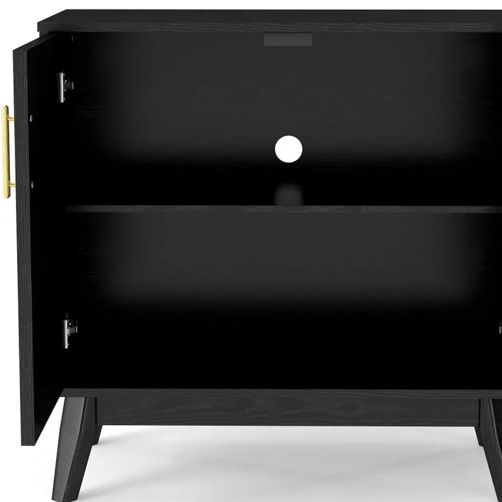 32" Black Wood Accent Cabinet Homeroots