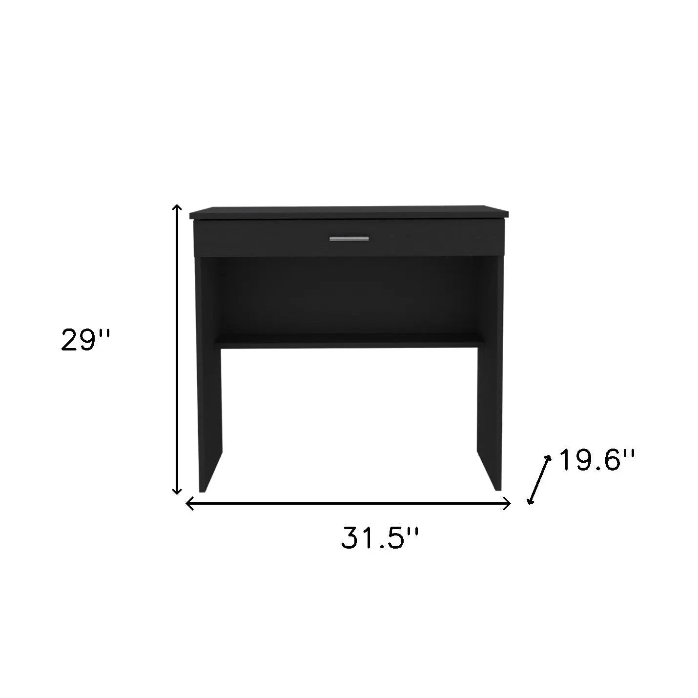 32" Black Wood Computer Desk With Drawer Homeroots Office