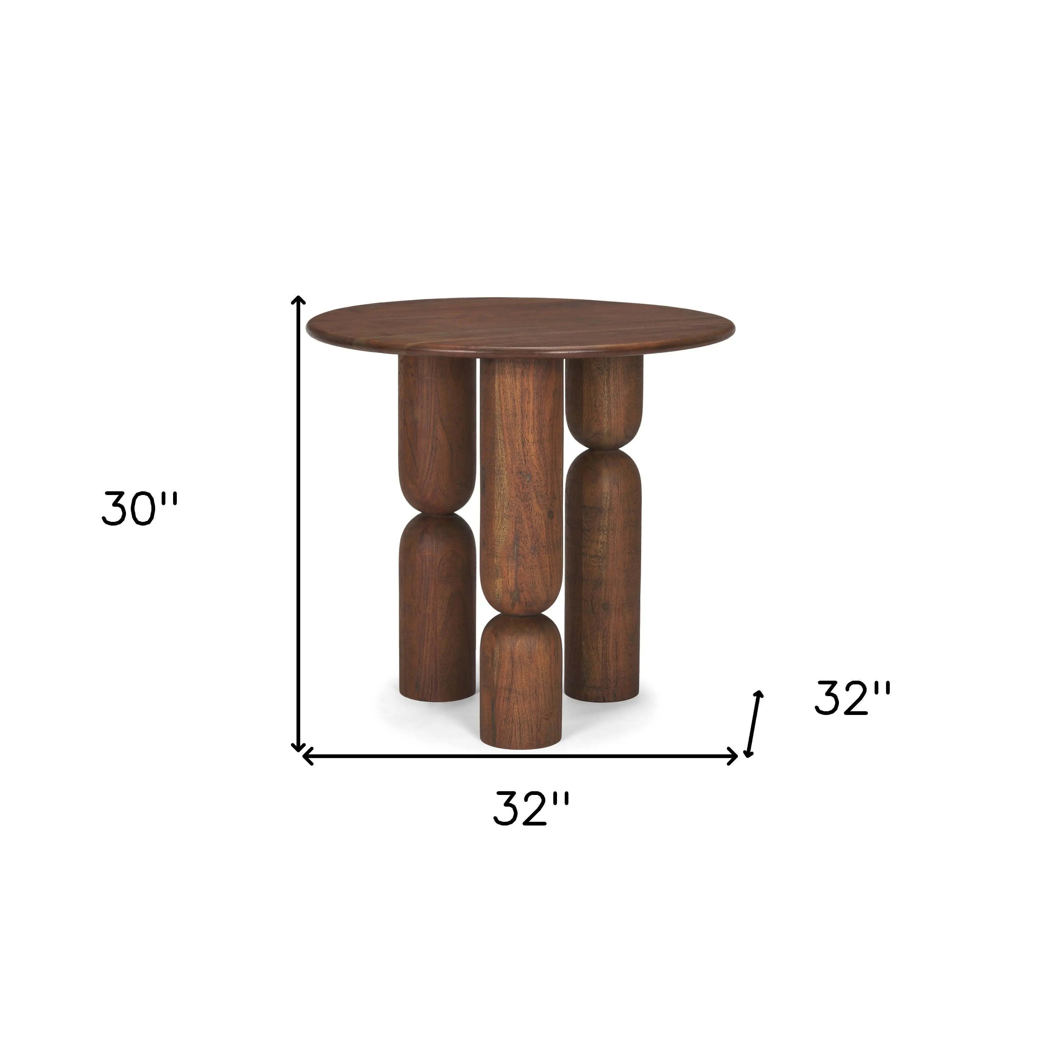 32" Brown Solid Wood and Wood Tray Table Homeroots Living Room
