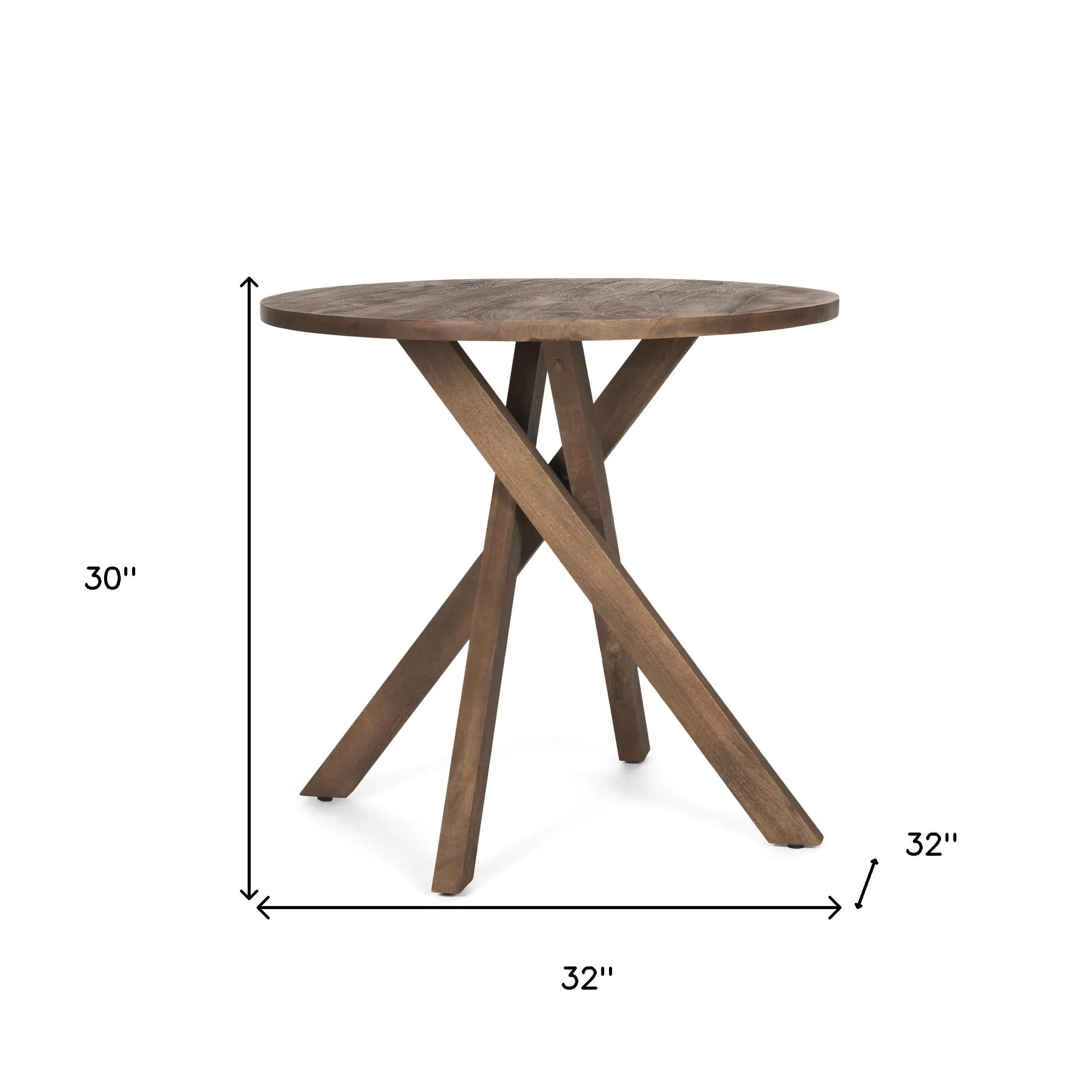 32" Brown Solid Wood and Wood Tray Table Homeroots Living Room