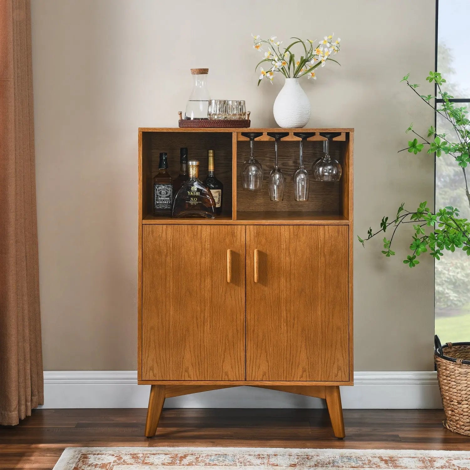 32" Brown Wood Accent Cabinet Homeroots Kitchen & Dining