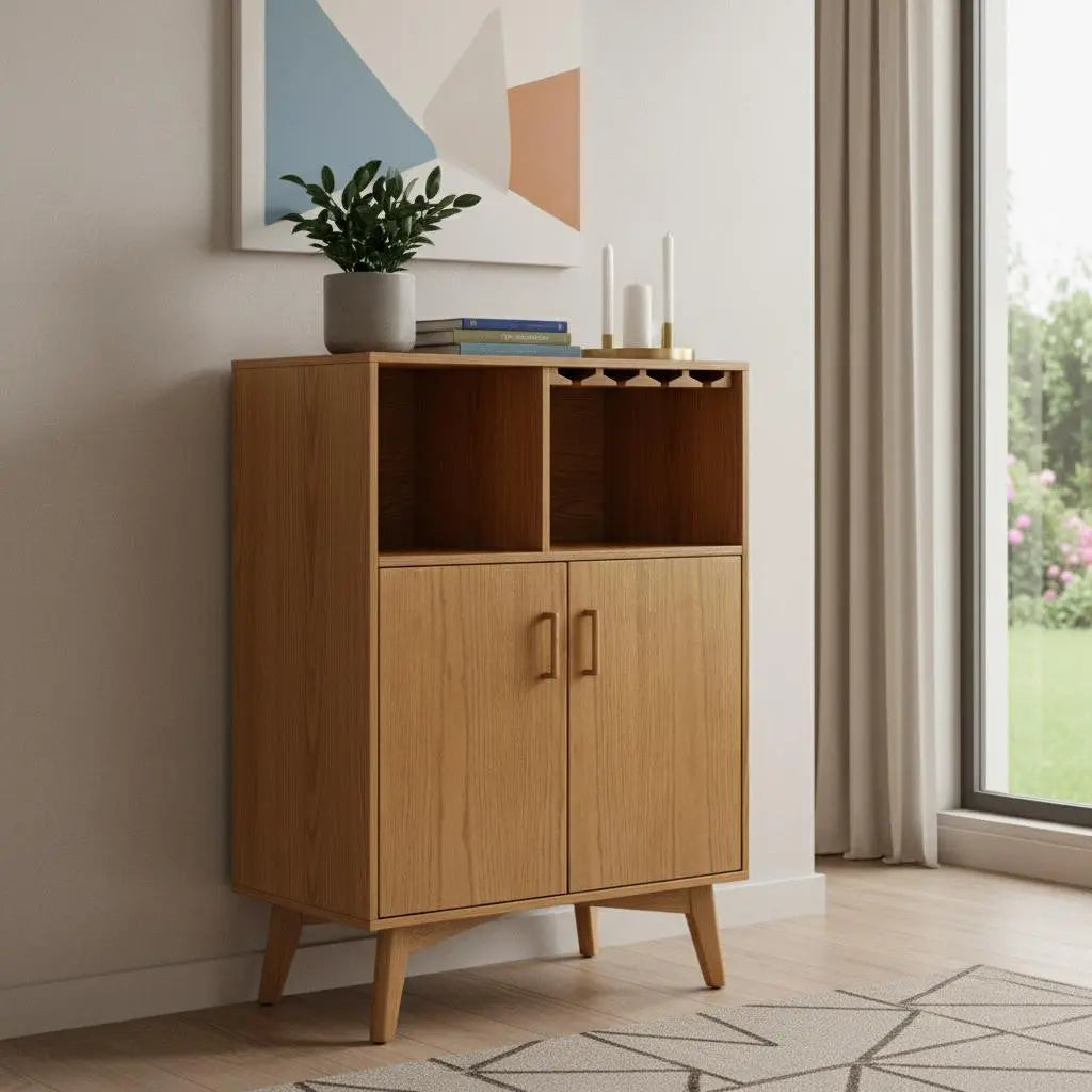 32" Brown Wood Accent Cabinet Homeroots Kitchen & Dining