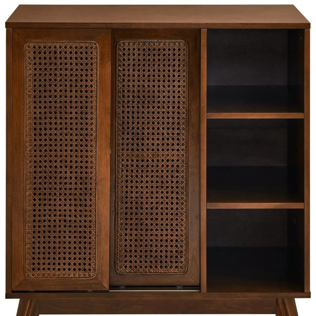 32" Brown Wood Accent Cabinet Homeroots Kitchen & Dining