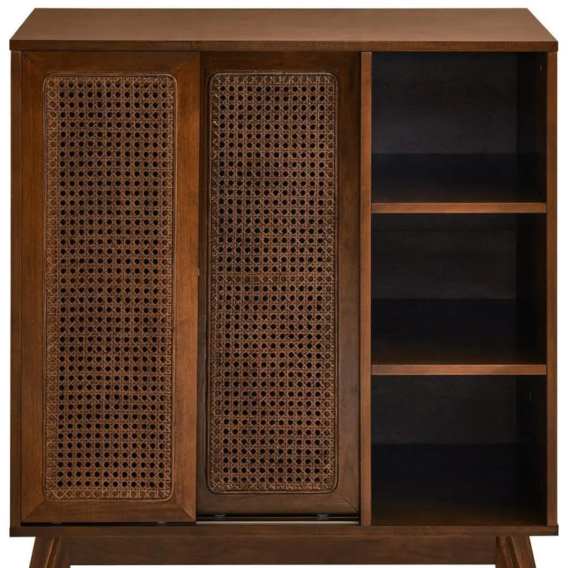 32" Brown Wood Accent Cabinet Homeroots Kitchen & Dining