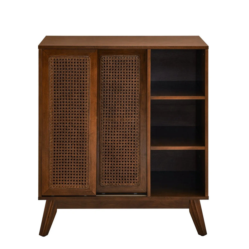 32" Brown Wood Accent Cabinet Homeroots Kitchen & Dining