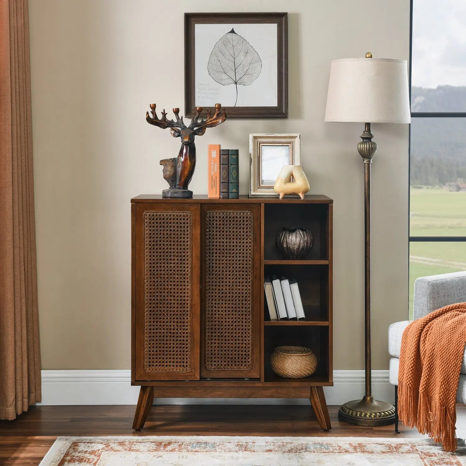 32" Brown Wood Accent Cabinet Homeroots Kitchen & Dining