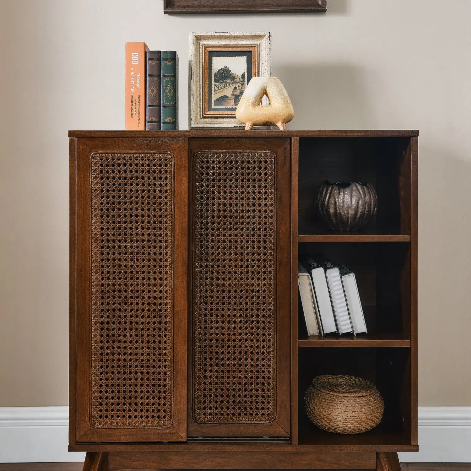 32" Brown Wood Accent Cabinet Homeroots Kitchen & Dining