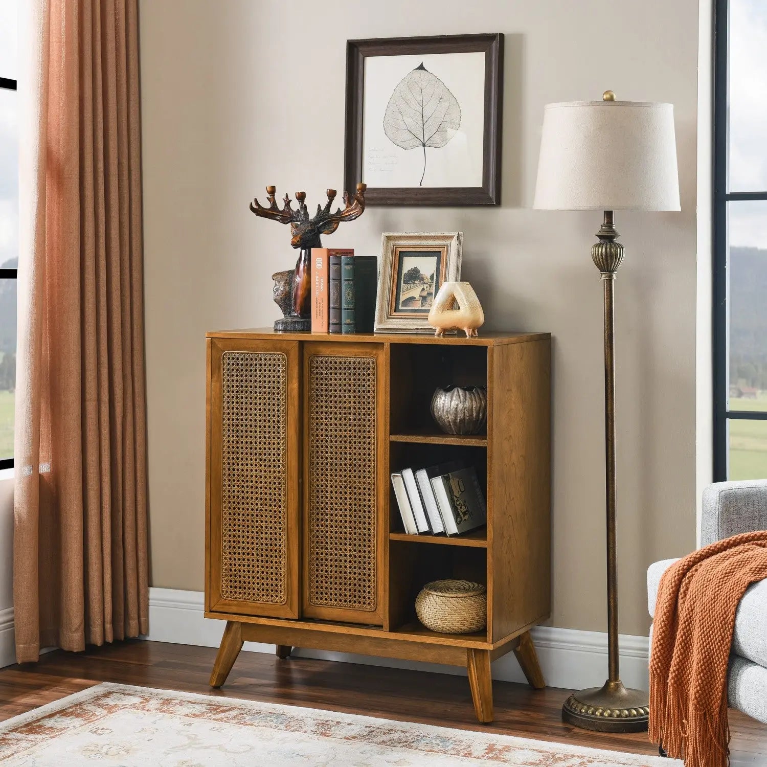 32" Brown Wood Accent Cabinet Homeroots Kitchen & Dining