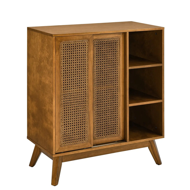 32" Brown Wood Accent Cabinet Homeroots Kitchen & Dining