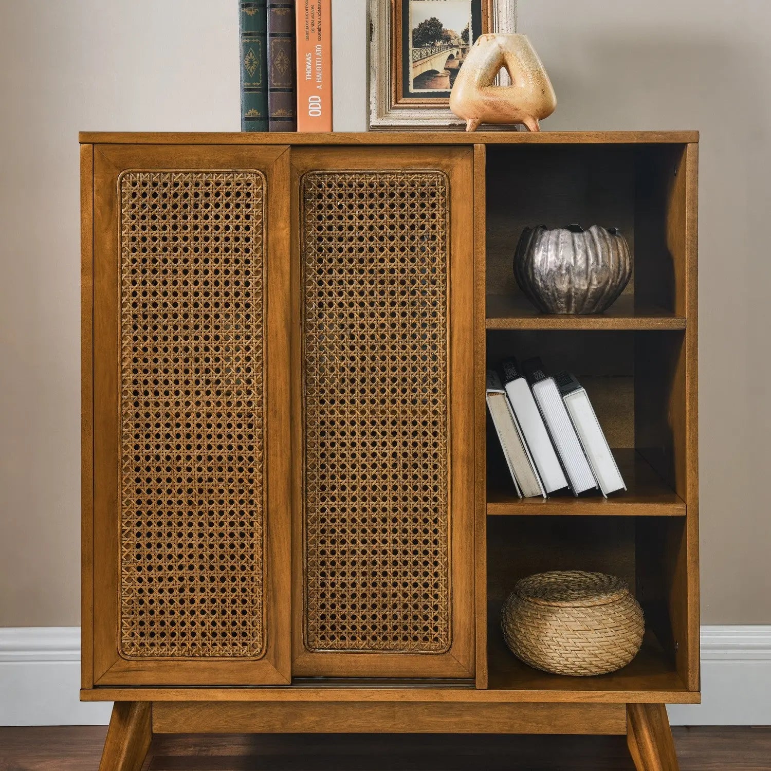32" Brown Wood Accent Cabinet Homeroots Kitchen & Dining