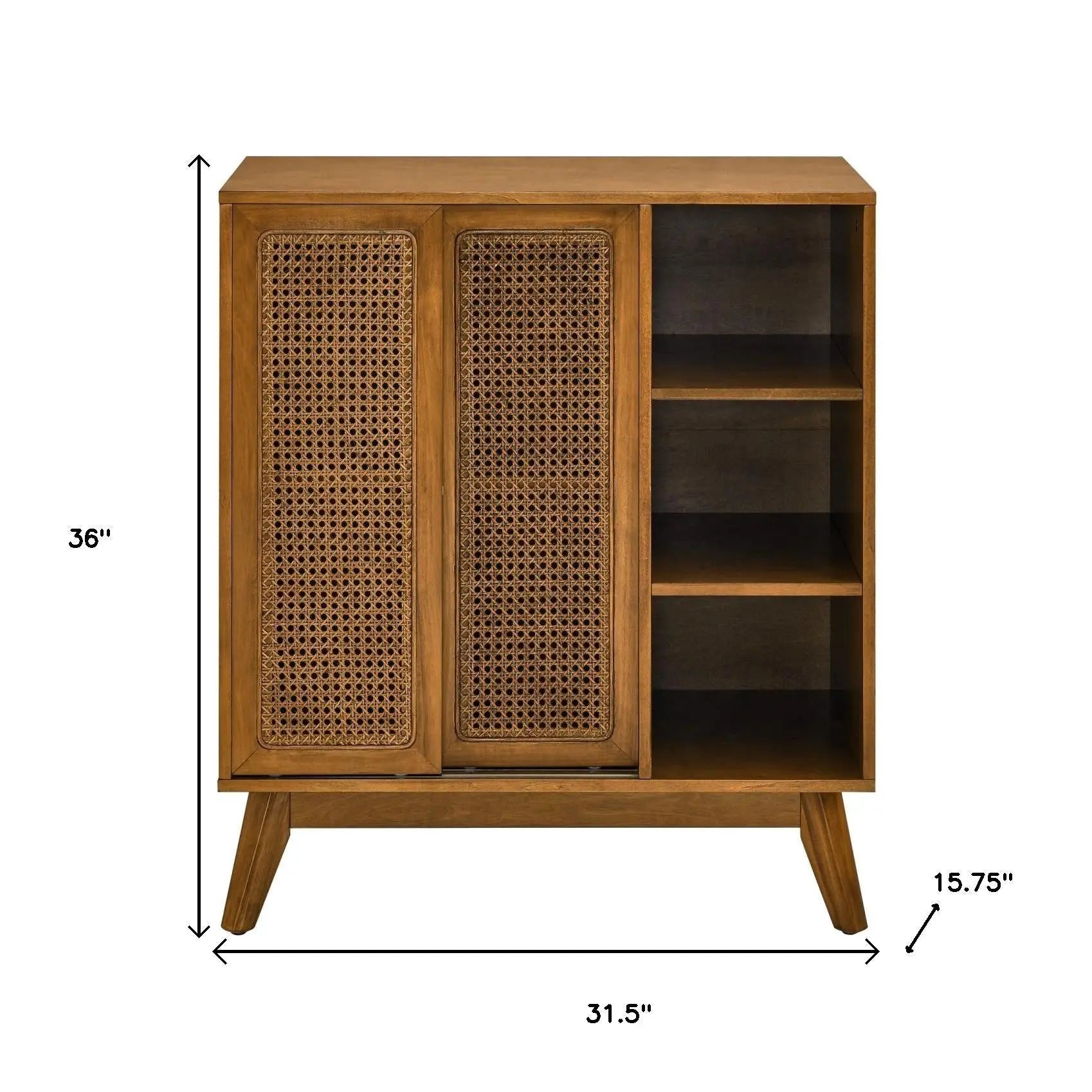 32" Brown Wood Accent Cabinet Homeroots Kitchen & Dining