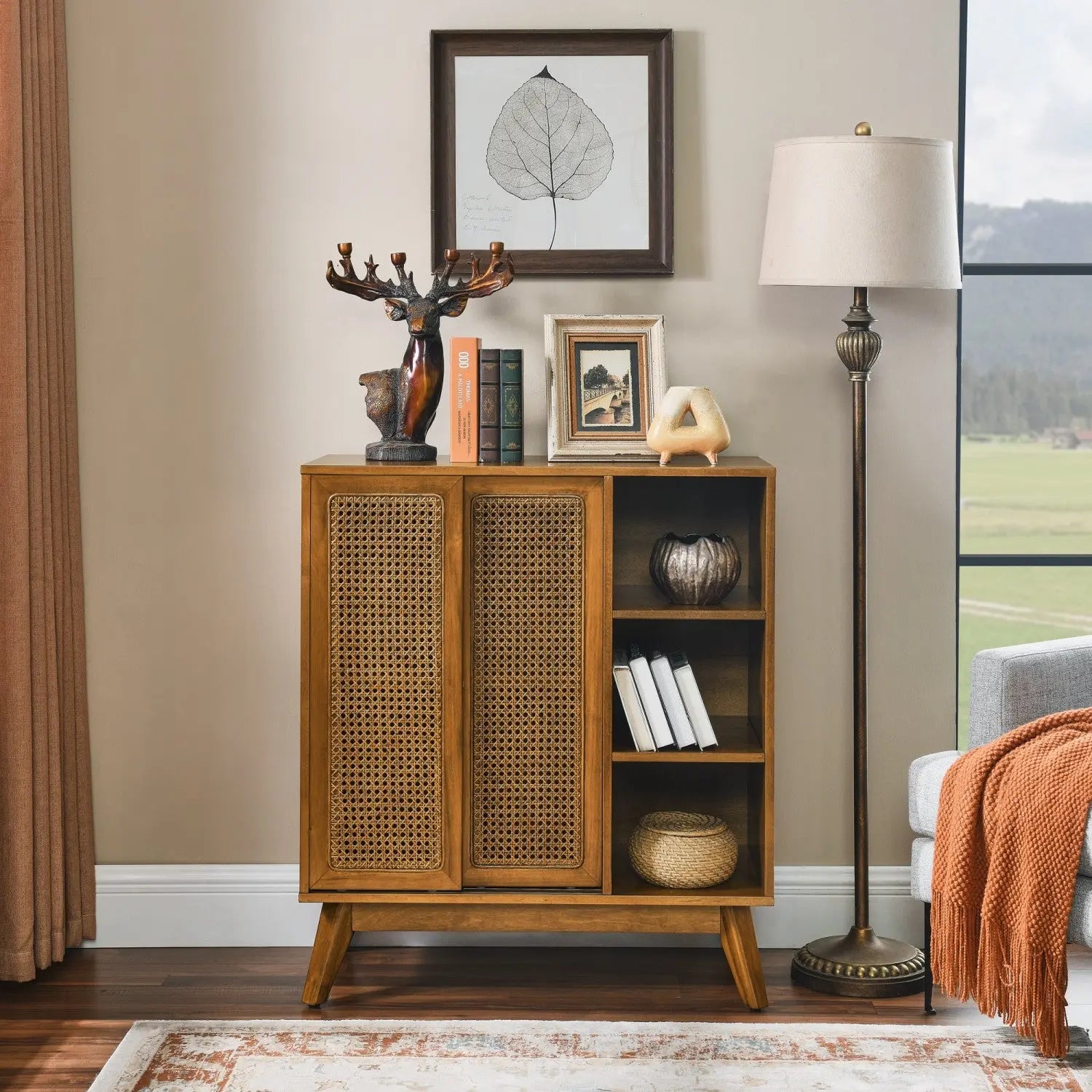 32" Brown Wood Accent Cabinet Homeroots Kitchen & Dining