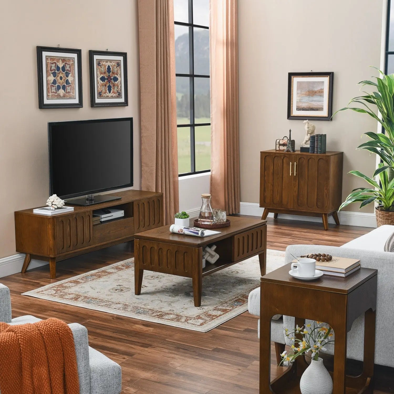 32" Brown Wood Accent Cabinet Homeroots Kitchen & Dining