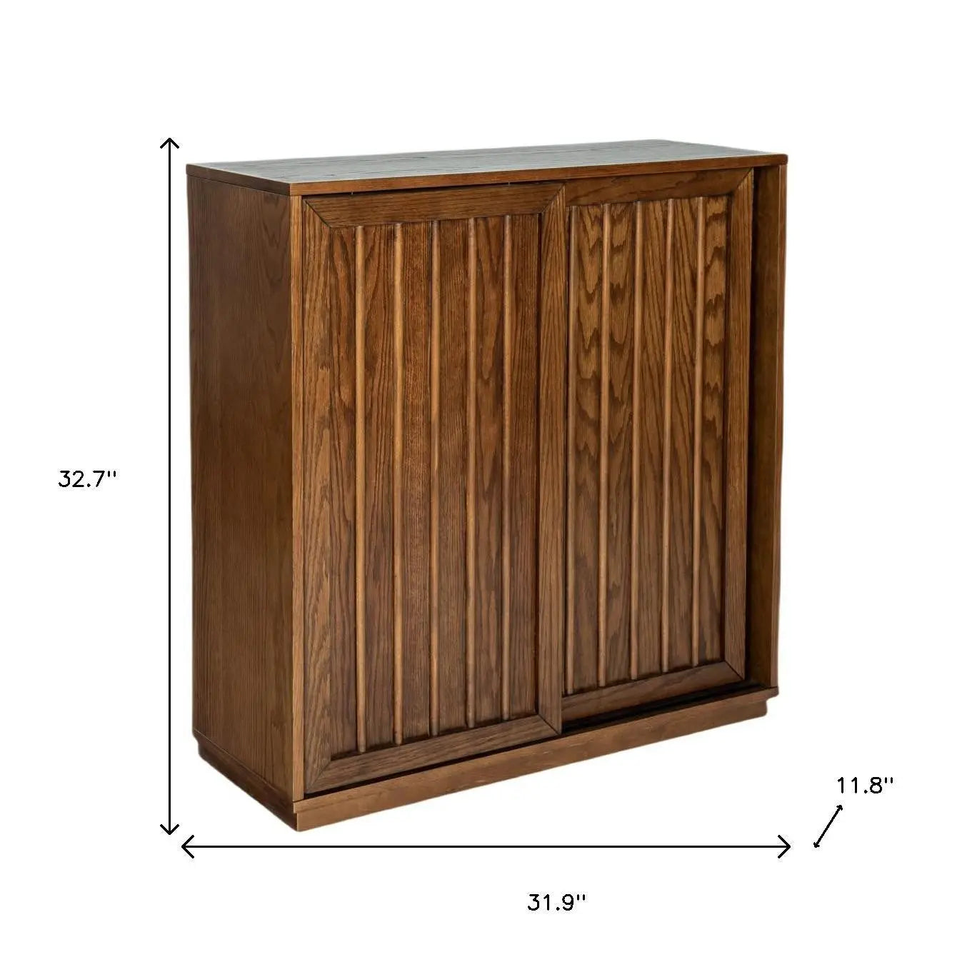 32" Brown Wood Accent Cabinet Homeroots Kitchen & Dining