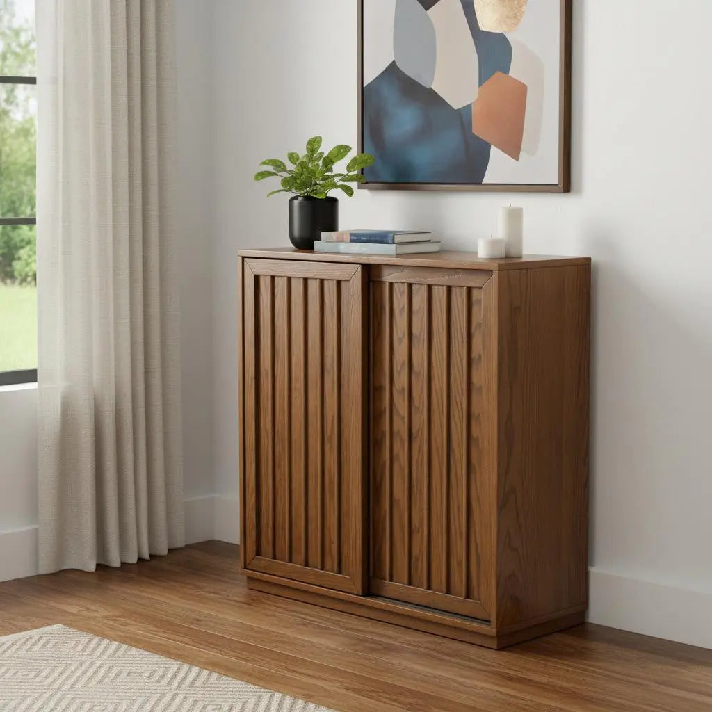 32" Brown Wood Accent Cabinet Homeroots Kitchen & Dining