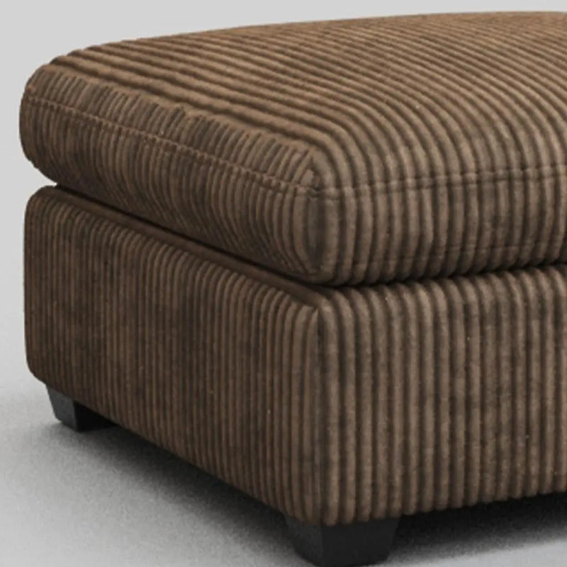 32" Brown and Black Corduroy Ottoman Homeroots Living Room