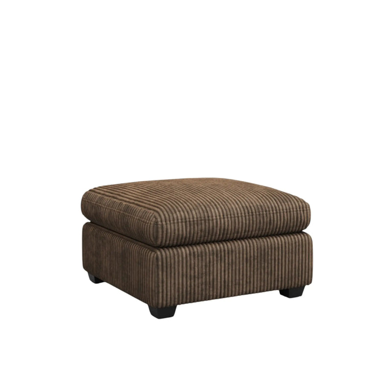 32" Brown and Black Corduroy Ottoman Homeroots Living Room