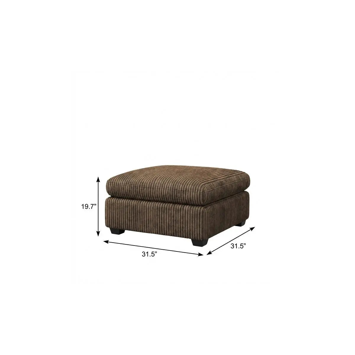 32" Brown and Black Corduroy Ottoman Homeroots Living Room