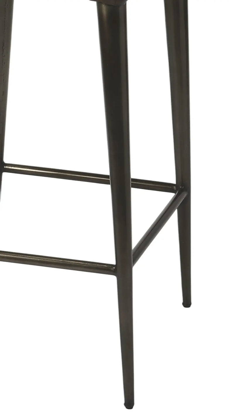 32" Brown and Black Manufactured Wood and Iron Bar Chair Homeroots Living Room