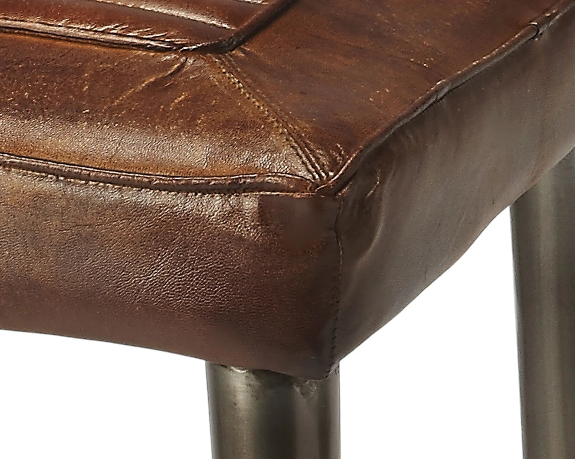 32" Brown and Gray Manufactured Wood and Iron Backless Counter Height Bar Chair Homeroots Living Room