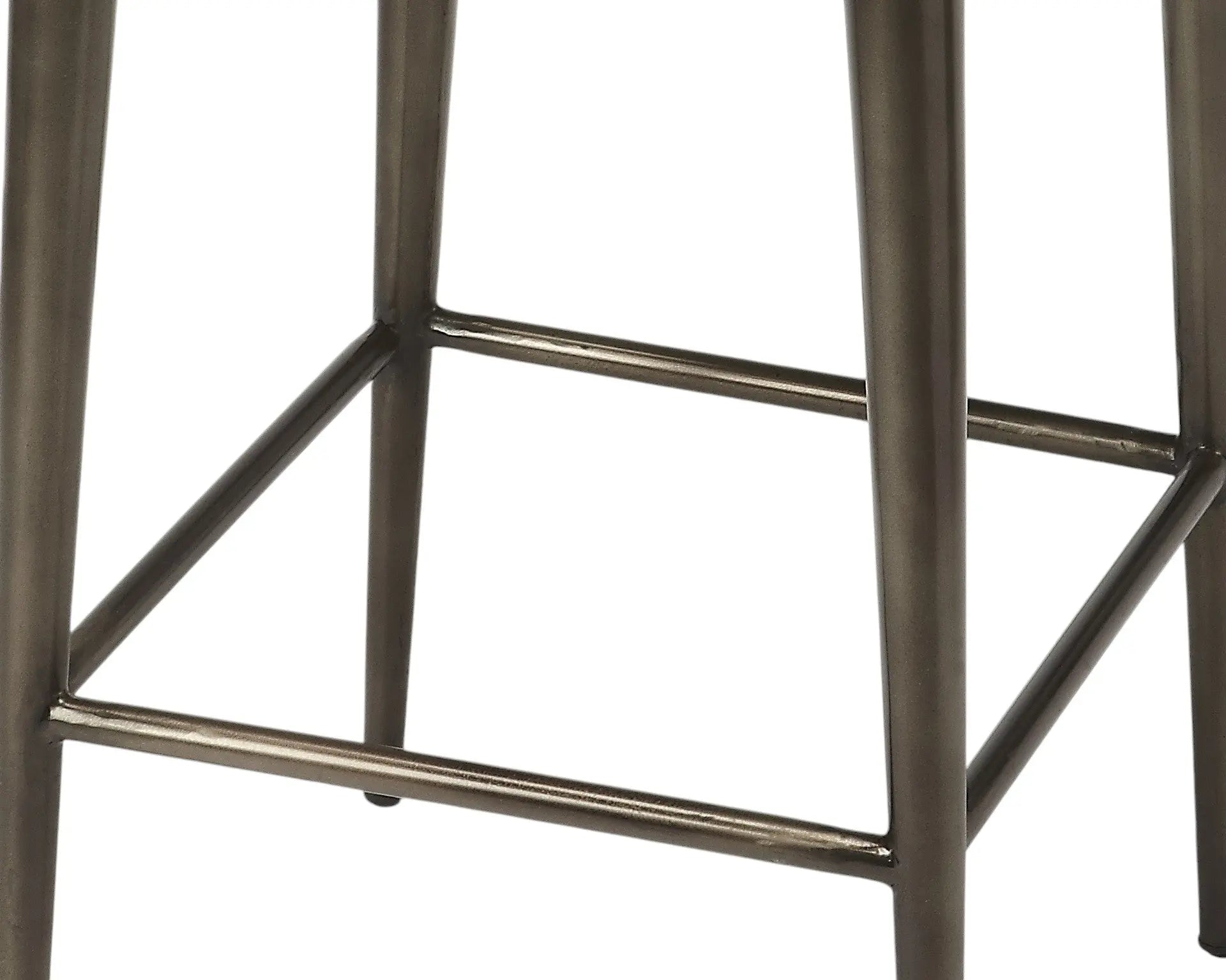 32" Brown and Gray Manufactured Wood and Iron Backless Counter Height Bar Chair Homeroots Living Room