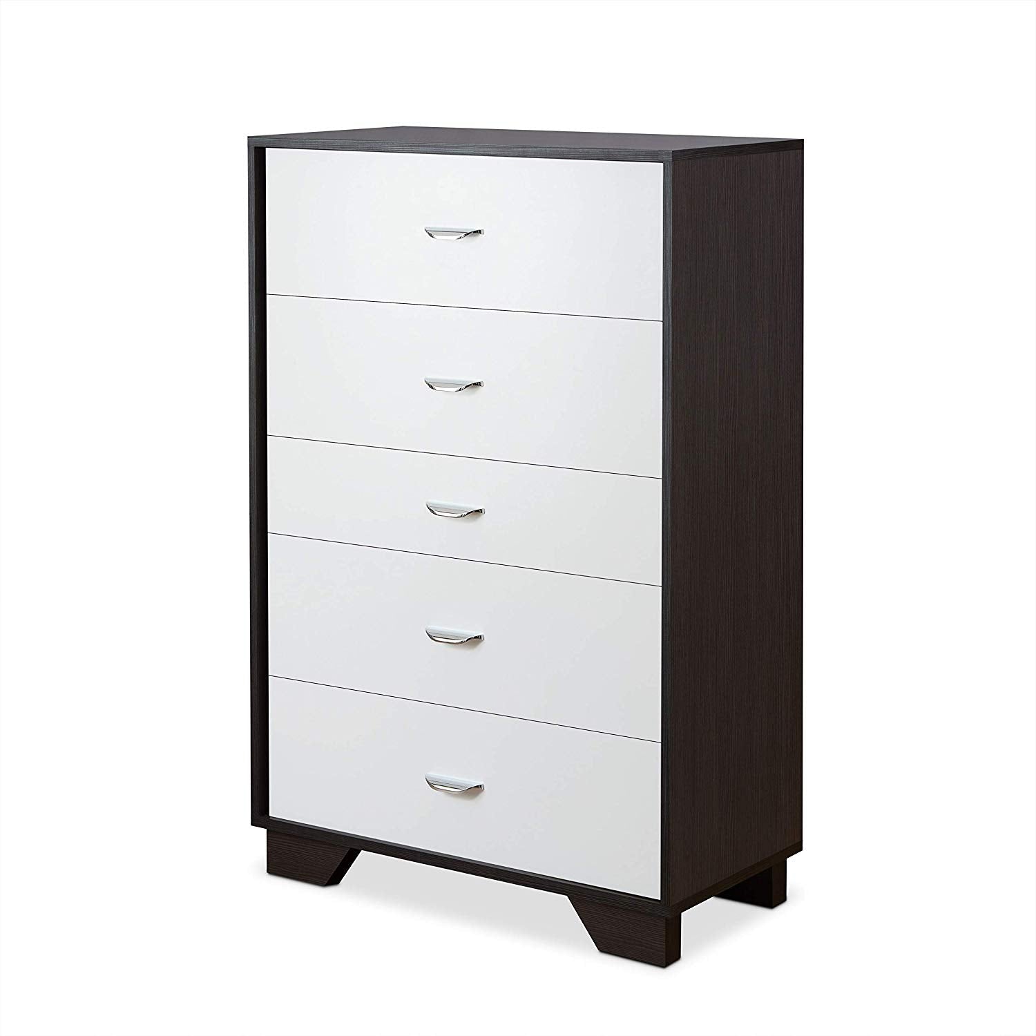 32" Brown and White Five Drawer Standard Chest - GreatEagleInc
