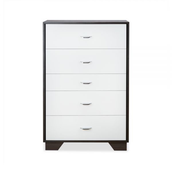 32" Brown and White Five Drawer Standard Chest - GreatEagleInc