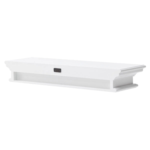 32" Classic White Floating Wall Shelf Homeroots Organization