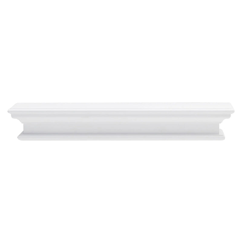 32" Classic White Floating Wall Shelf Homeroots Organization